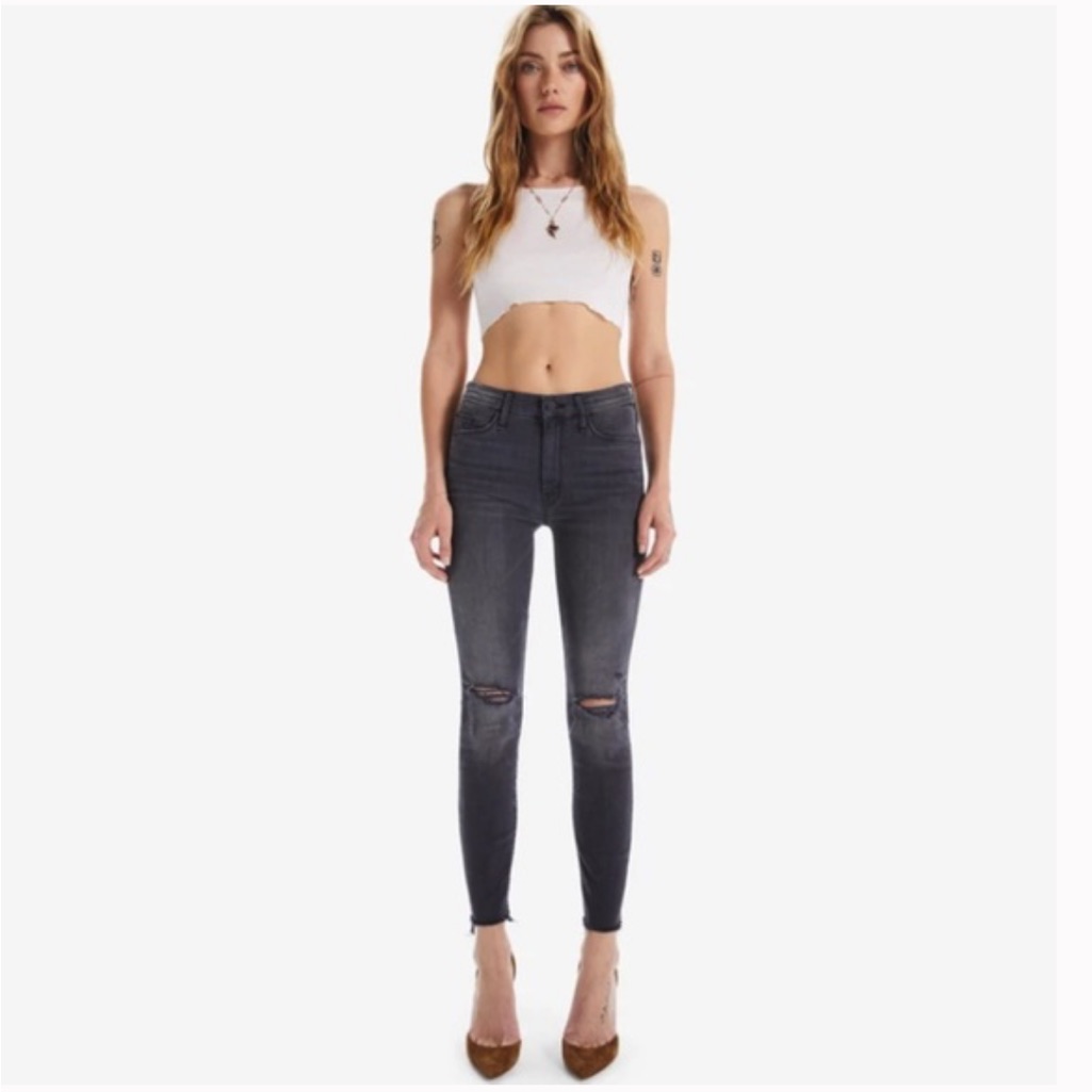 Nwt Mother Denim The Looker Ankle Fray Jeans In Burning Out Lanterns Sz 24 Z317
